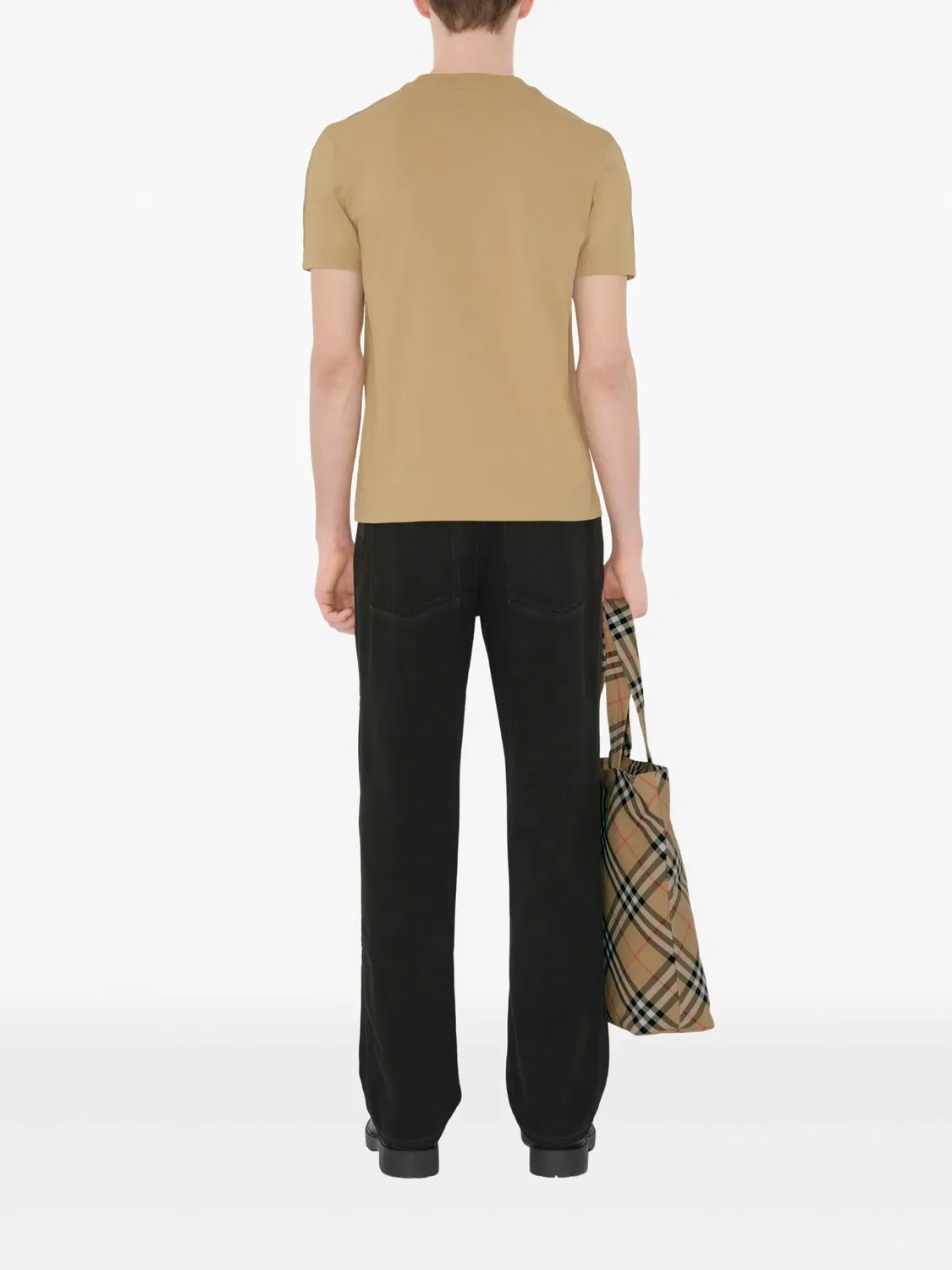 Футболка с клетчатыми вставками Burberry, нейтральные — фото 3