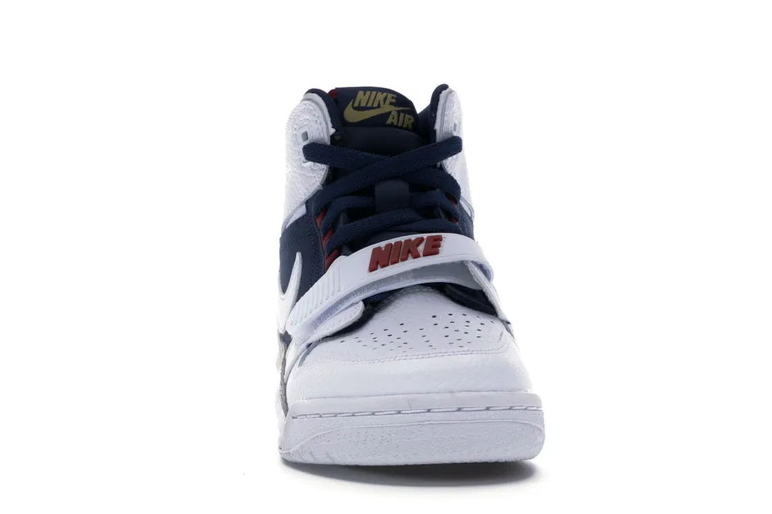 Детские кроссовки Lifestyle с принтом слоновой кости Jordan Legacy 312 Olympic, White/White-Midnight Navy-Varsity Red-Metallic Gold — фото 2