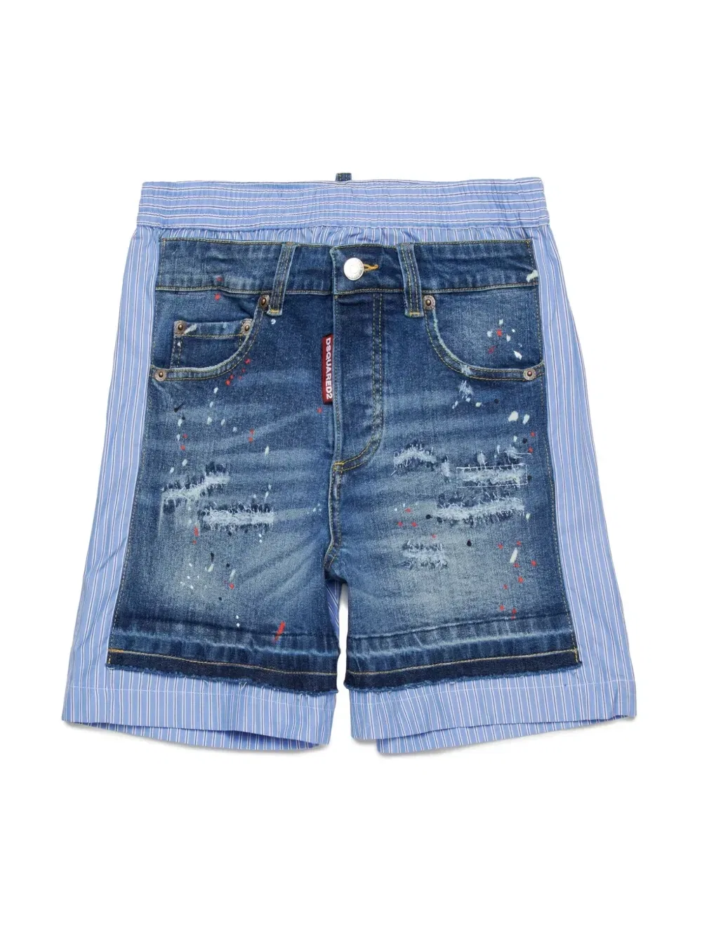 Шорты со вставками из денима Dsquared2 Kids, синий