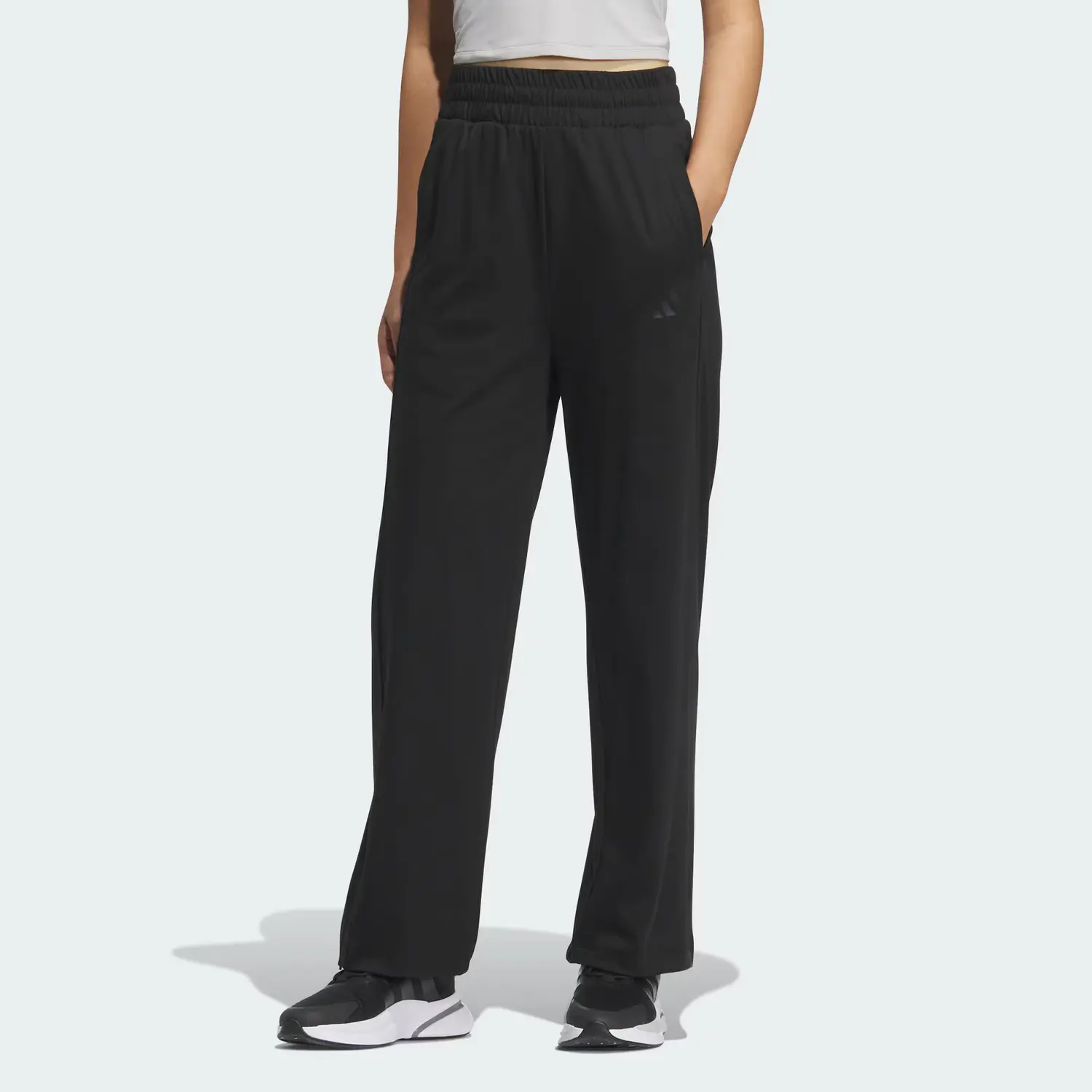 Adidas Графические джоггеры из трикотажа Вязаные спортивные штаны Women's Black — фото 3