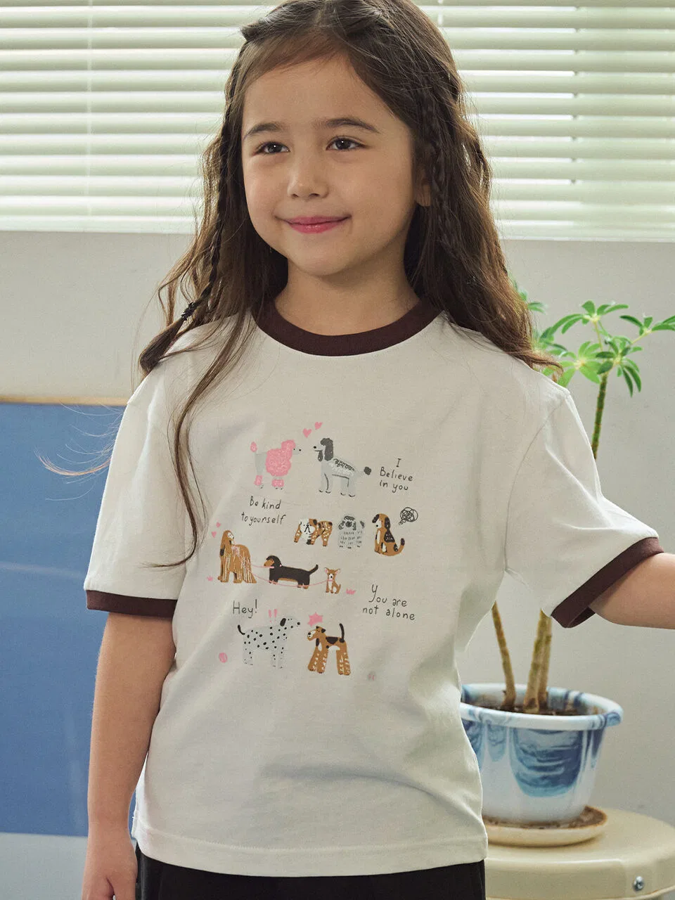 Детская футболка "Cozy Puppy Ringer" цвета айвори от Cpgn Kids — фото 2