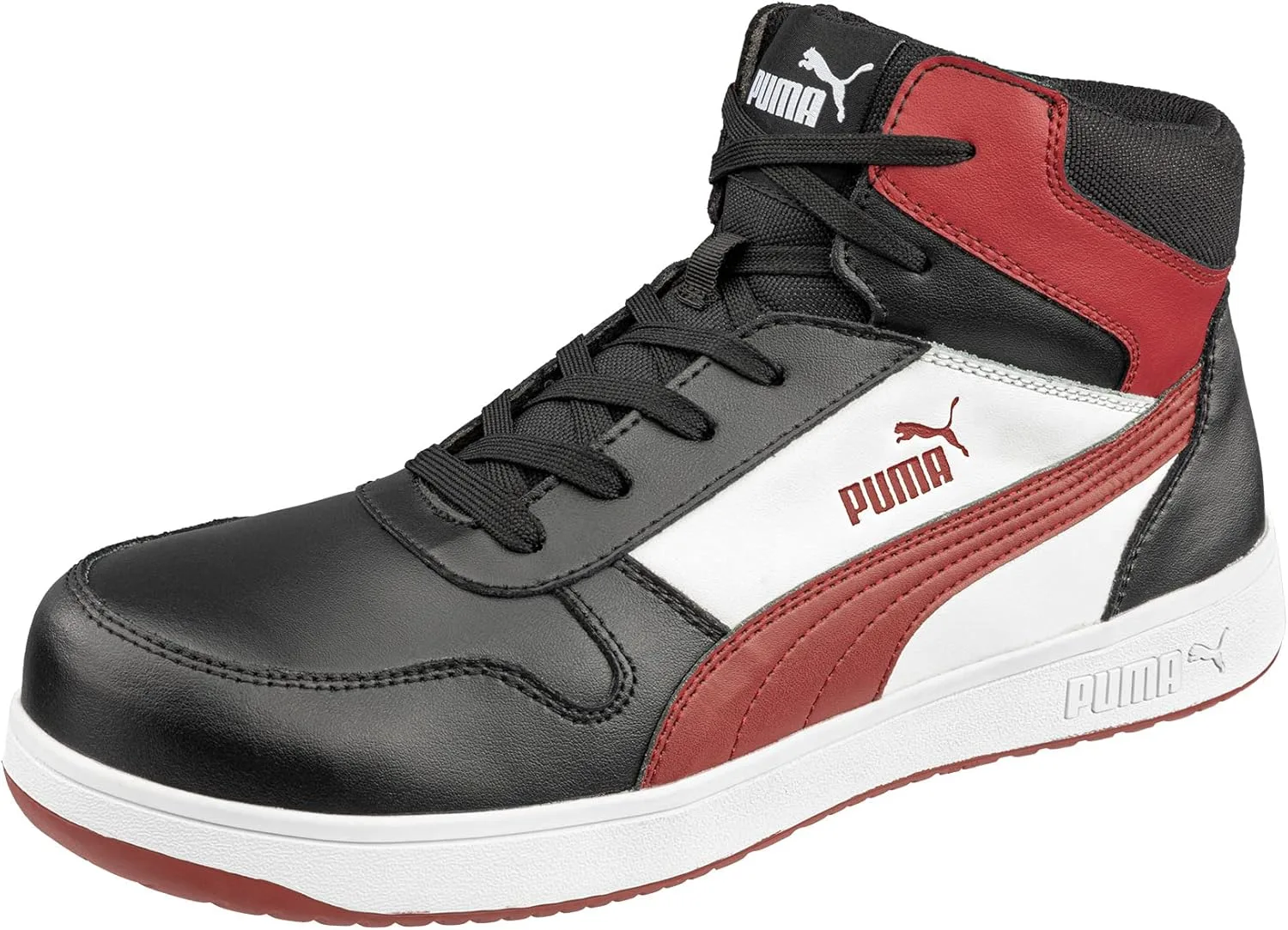 Защитная обувь PUMA Safety Frontcourse Mid S3 ESD FO HRO SR унисекс, нескользящая, неметаллическая, т.е. стекловолокна, белый/черный/красный