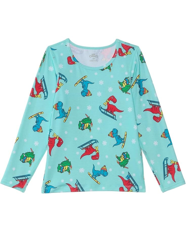 

Футболка Hot Chillys Kids Originals Print Crew Neck, цвет Dino Might