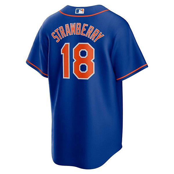 Мужская футболка Darryl Strawberry Royal New York Mets Alternate Replica Player Nike — фото 4