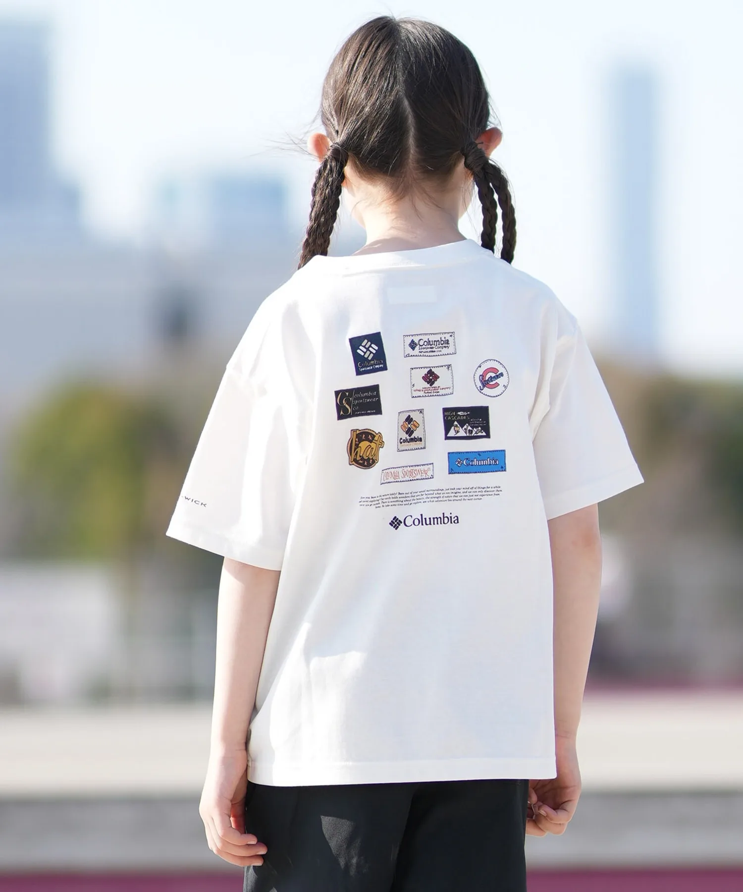 Детская футболка Columbia с логотипом, хлопковая, тёмно-зелёная — фото 2
