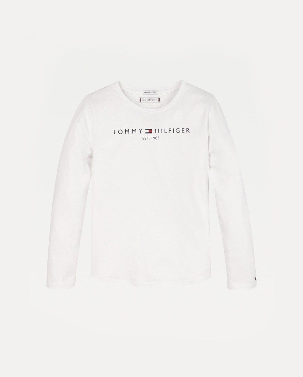 

Белая футболка с длинными рукавами для девочки с принтом Tommy Hilfiger, белый