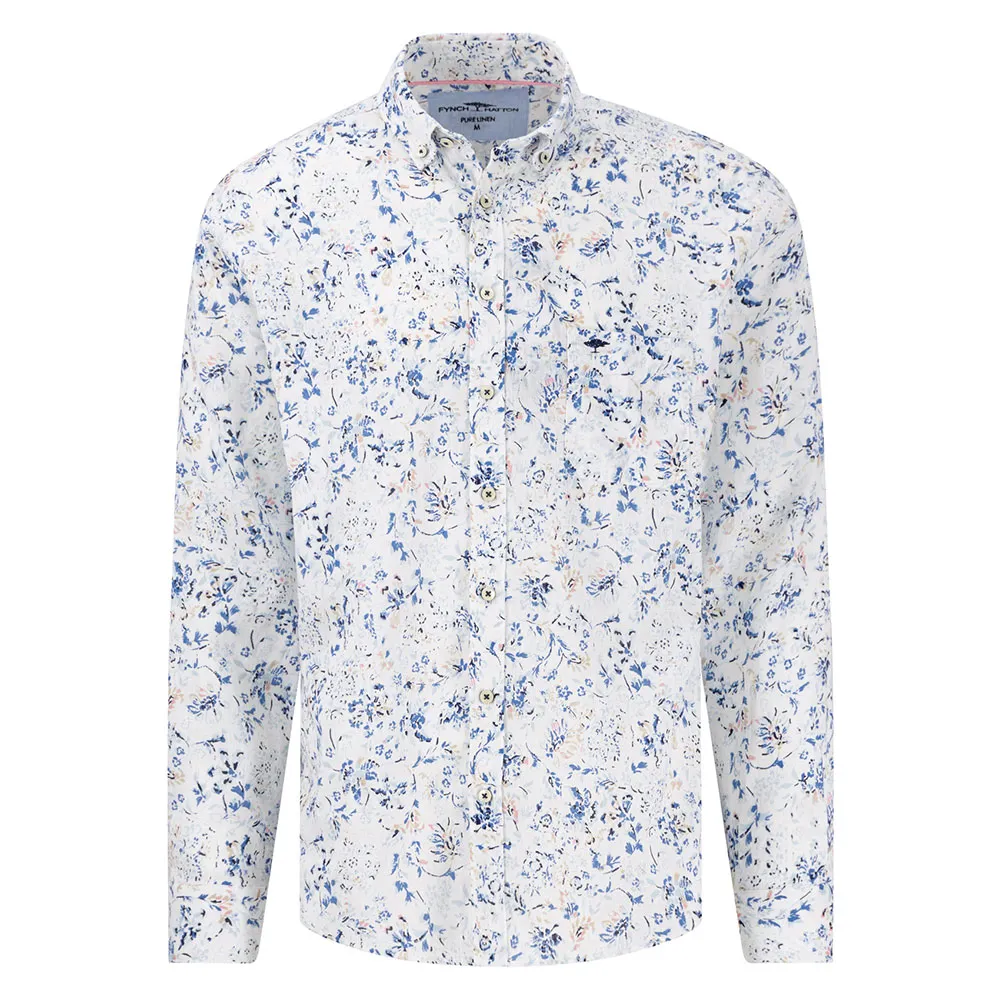 

Рубашка Fynch Hatton Summer Linen Prints, белый