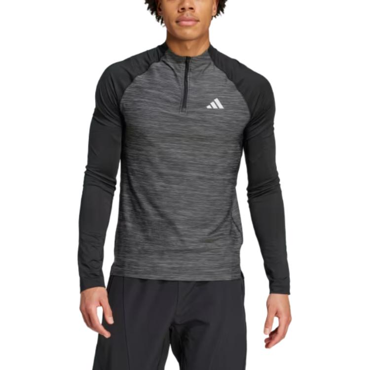 Футболка мужская для тренировок Gym+AEROREADY с тремя полосками черная Adidas — фото 3