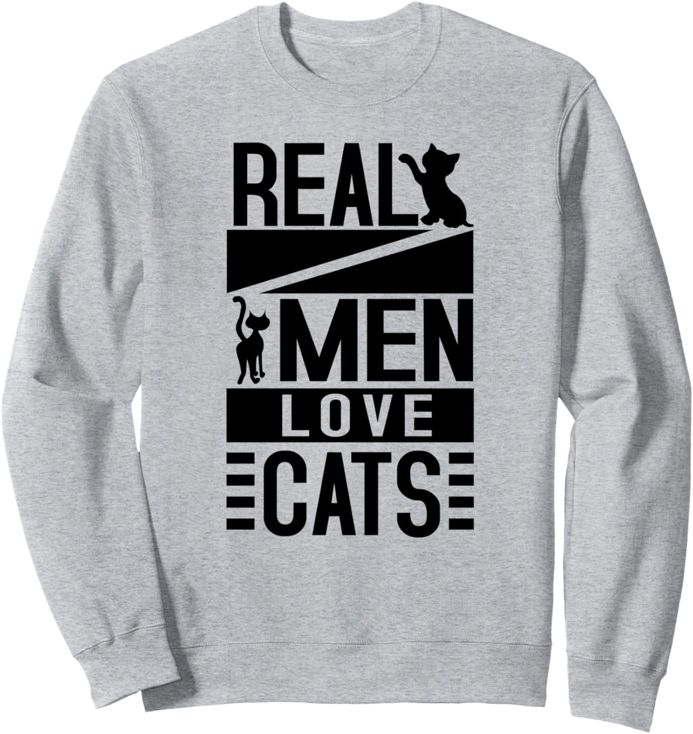 

Настоящие мужчины любят кошек - Забавная толстовка для любителей кошек Real Men Love Cats, серый
