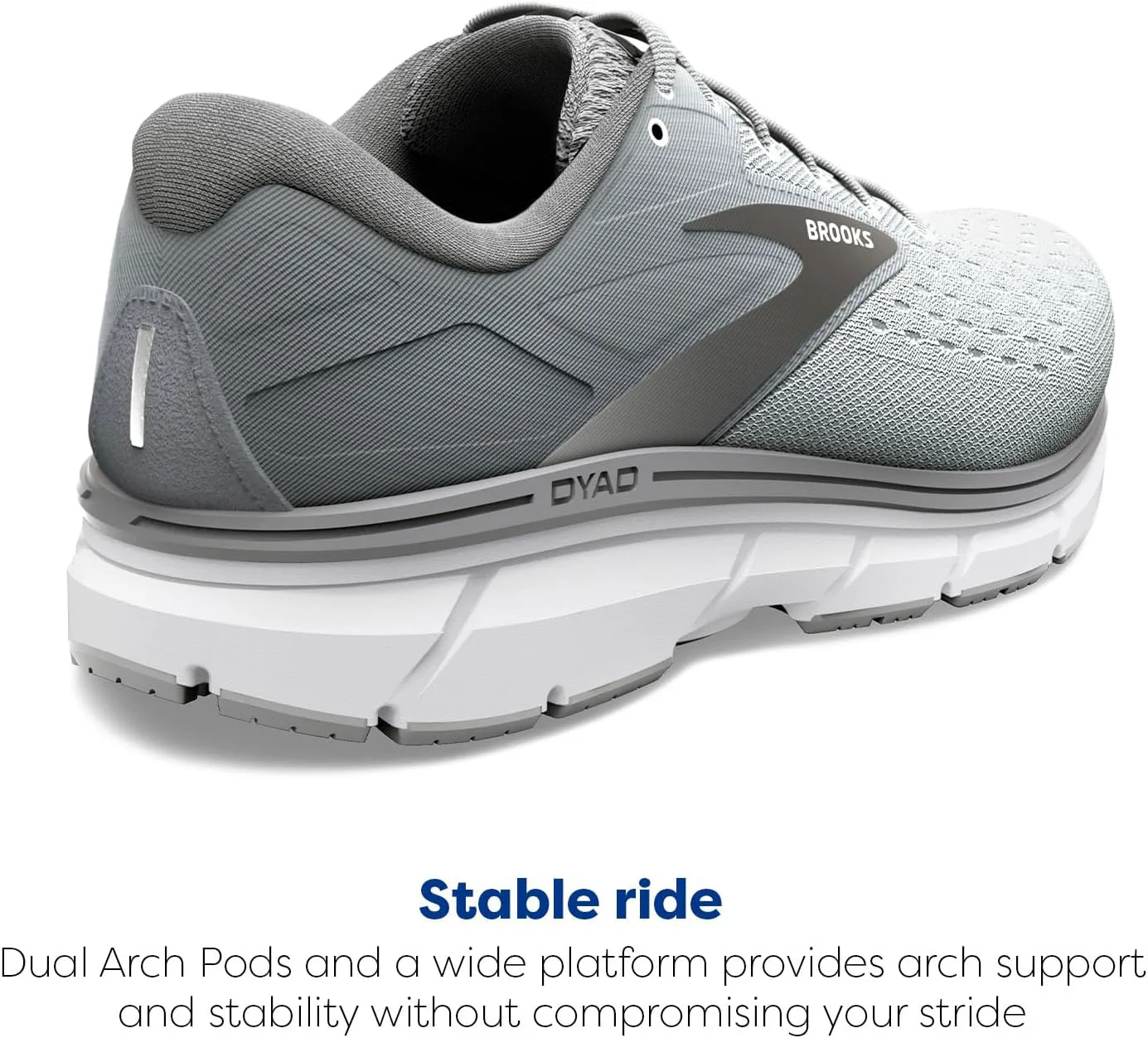 Беговые кроссовки Brooks Men's Dyad 11, серый/черный/белый — фото 4