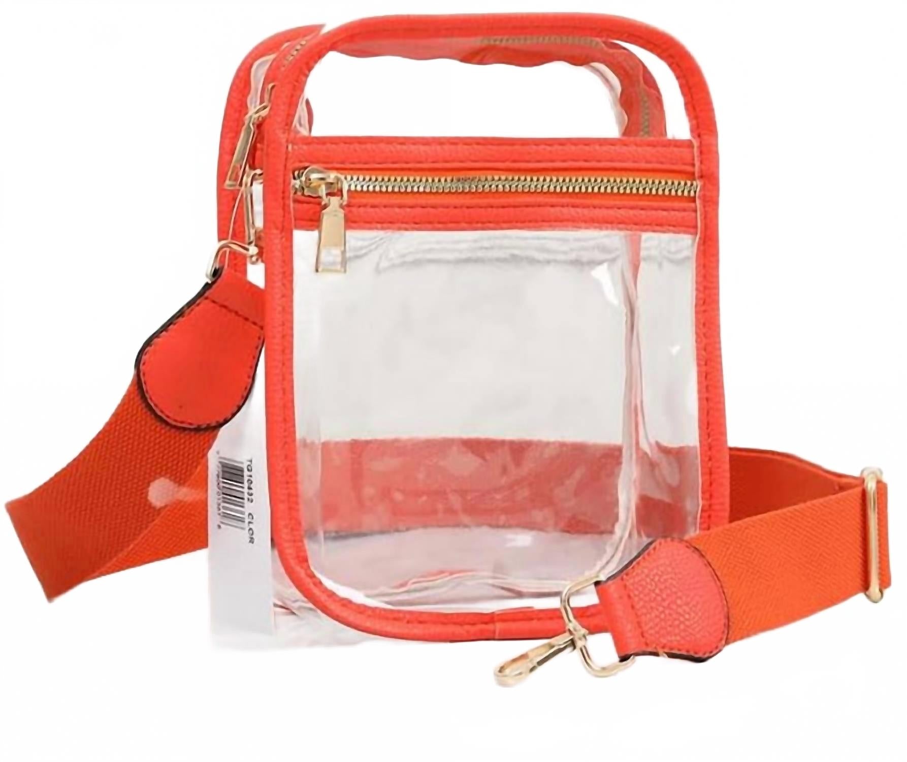 

Прозрачная оранжевая сумка через плечо с квадратным дизайном QUEENS DESIGNS