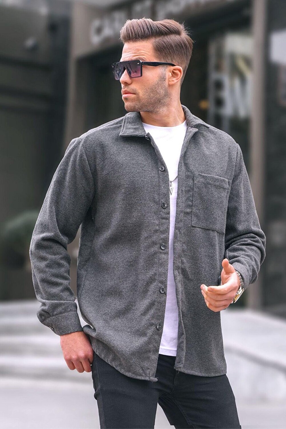 

Рубашка Lumberjack Regular Fit антрацитового цвета 5580 MADMEXT