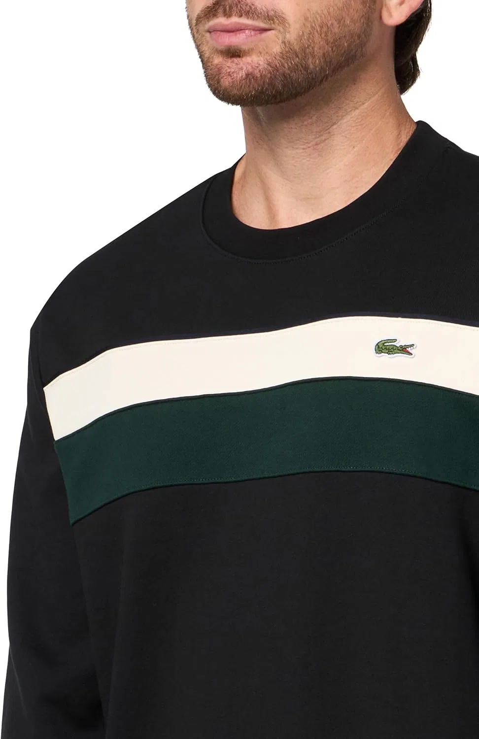 Толстовка мужская Lacoste с цветными блоками, флисовая, хлопковая — фото 3