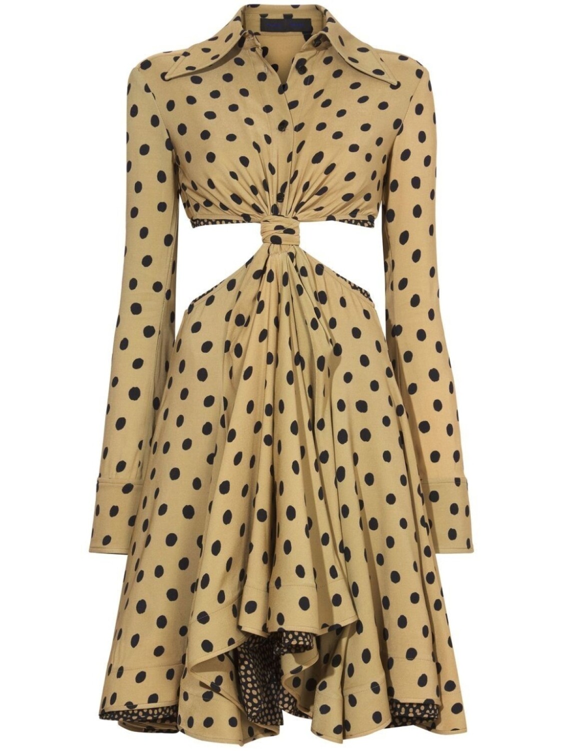

Proenza Schouler dot-print cut-out shirtdress, нейтральный цвет