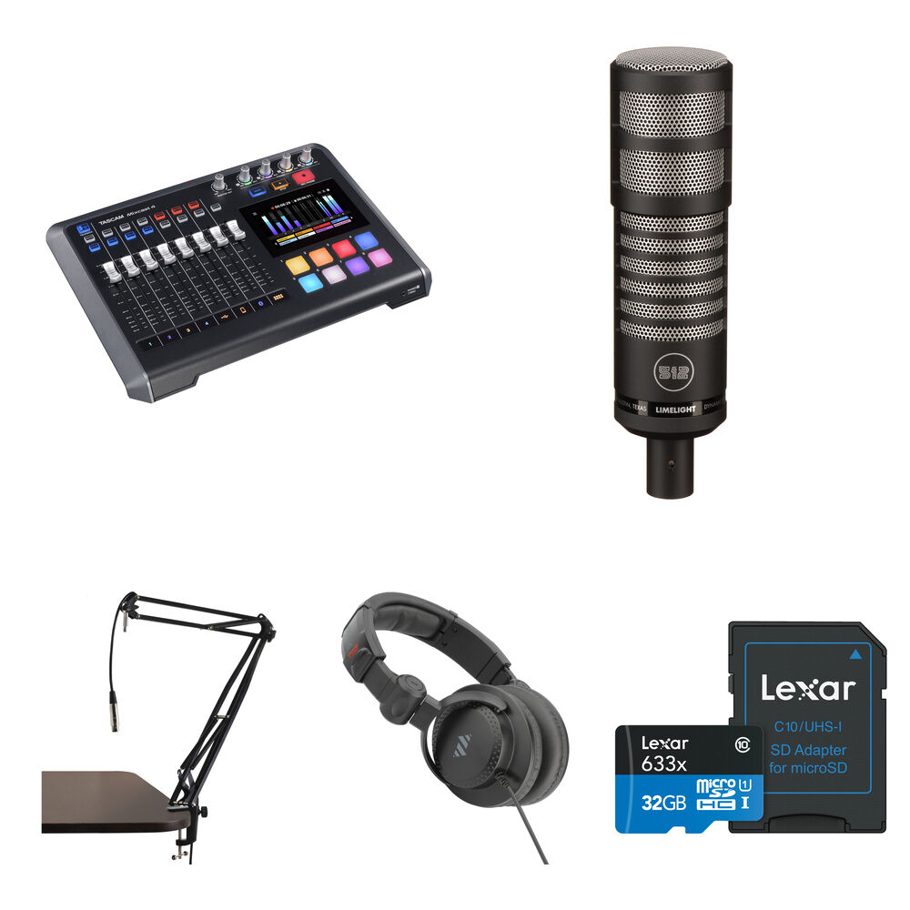 

Комплект TASCAM Mixcast 4 Podcast Value с микрофоном Limelight, штангой и наушниками