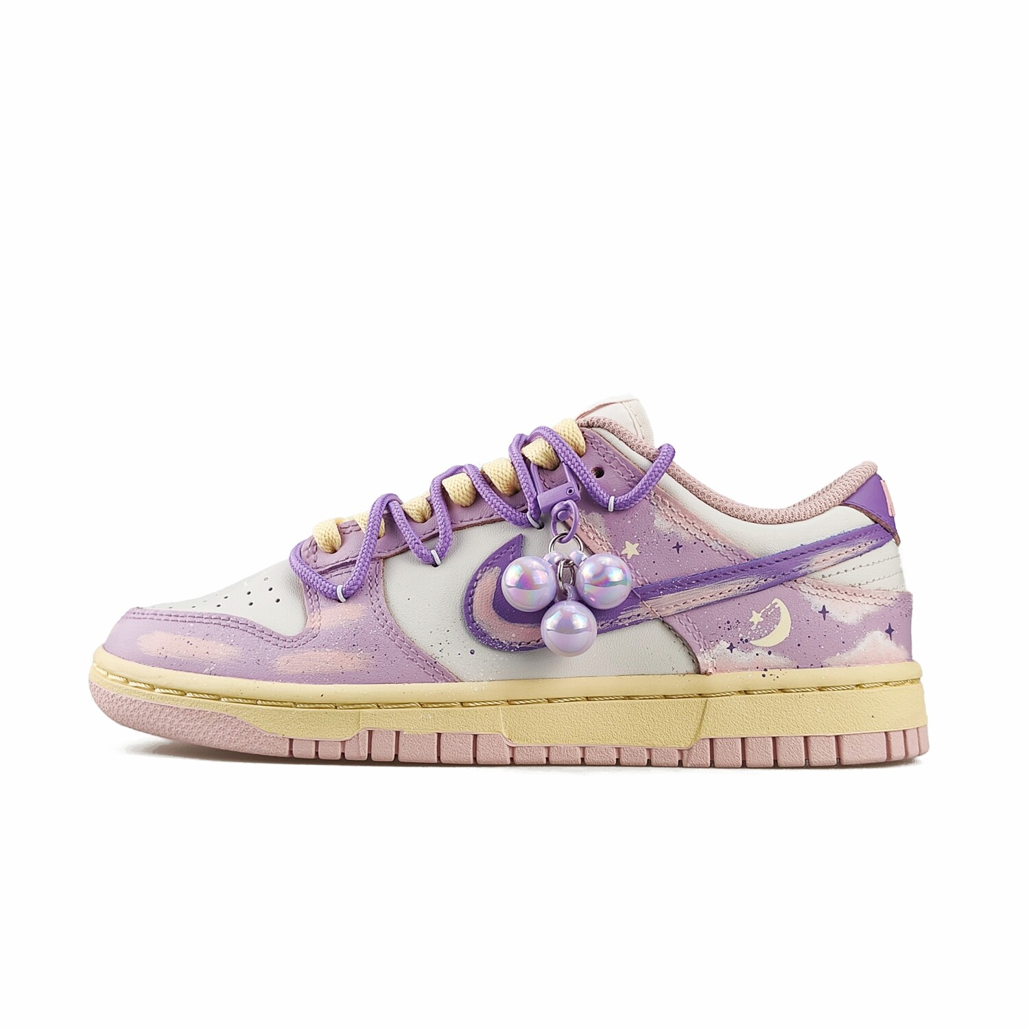 

Кроссовки Nike Dunk Skateboarding Shoes Women's Low-top Yellow, розовый