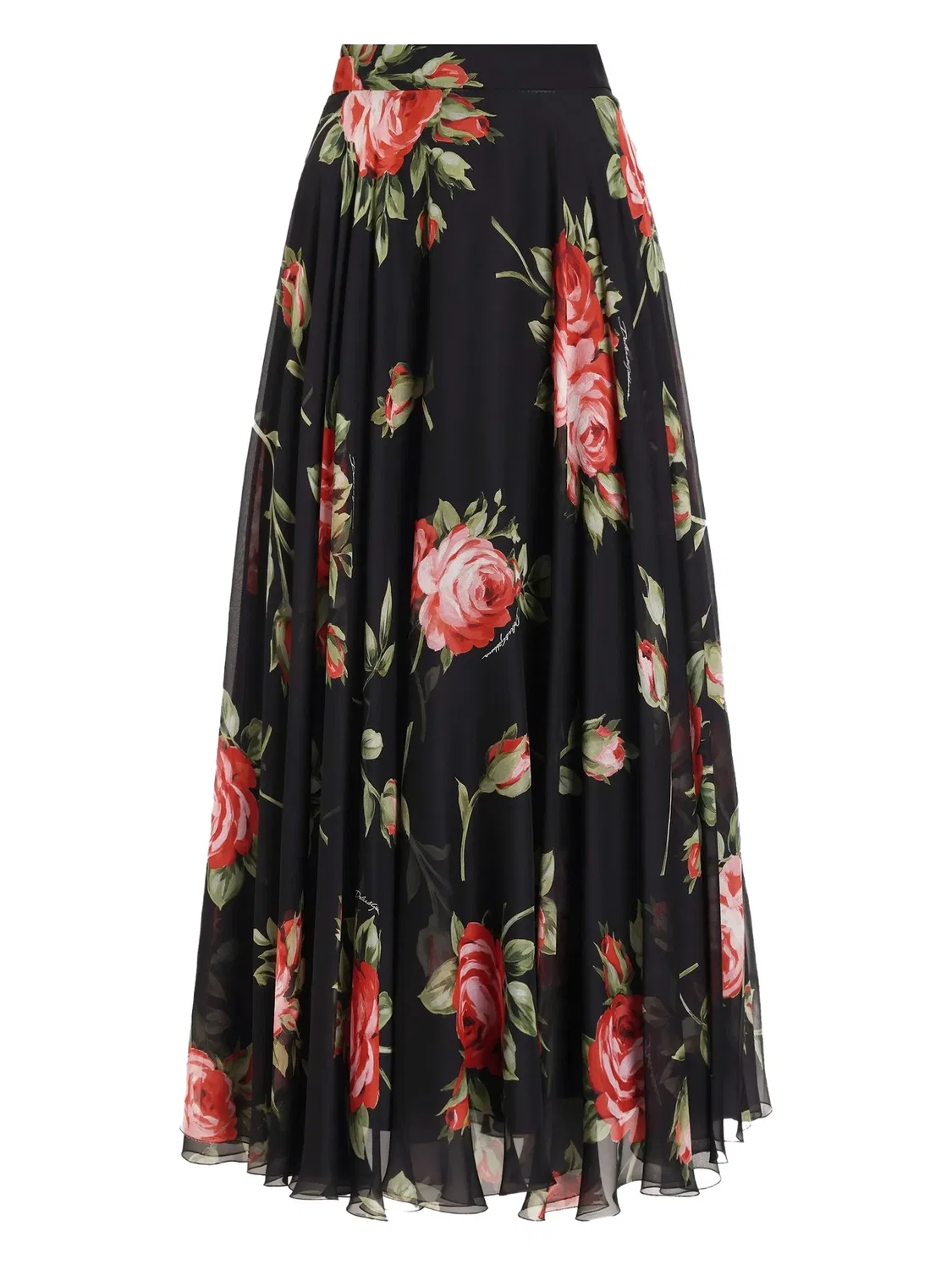 Юбка-миди шелковая черная Dolce & Gabbana, черный