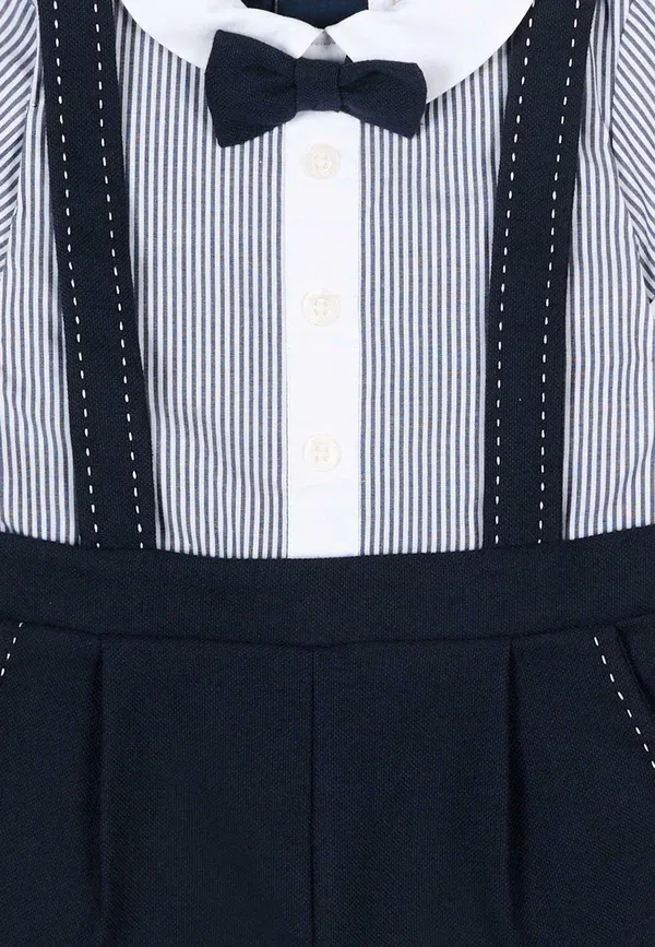 Комплект из рубашки и шорт, хлопок, Set - shirt, Patachou, синий — фото 3