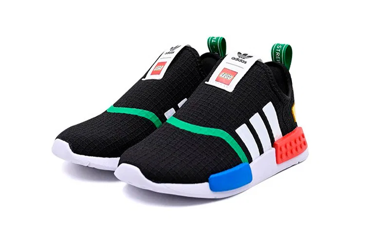 Детские кроссовки для малышей с удобной посадкой Adidas NMD 360 LEGO, Black — фото 4