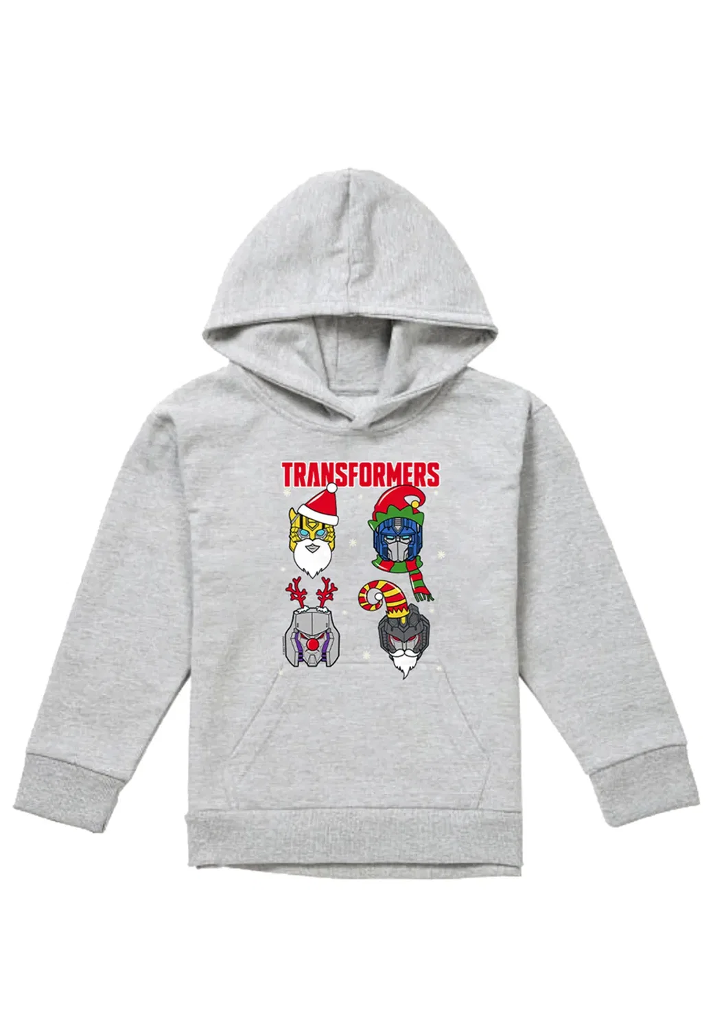 Детский худи с рождественскими роботами Transformers Santa Robots Hasbro, Grey