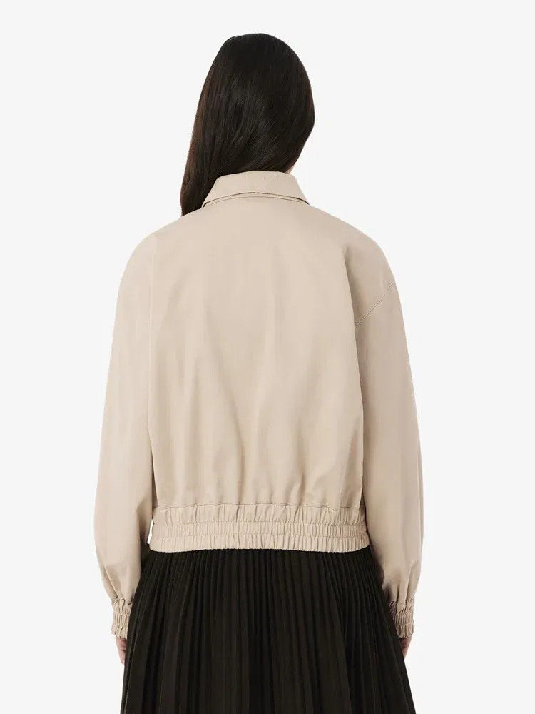 Жакет Lacoste BF8412 Beige, из габардина, классический крой — фото 4