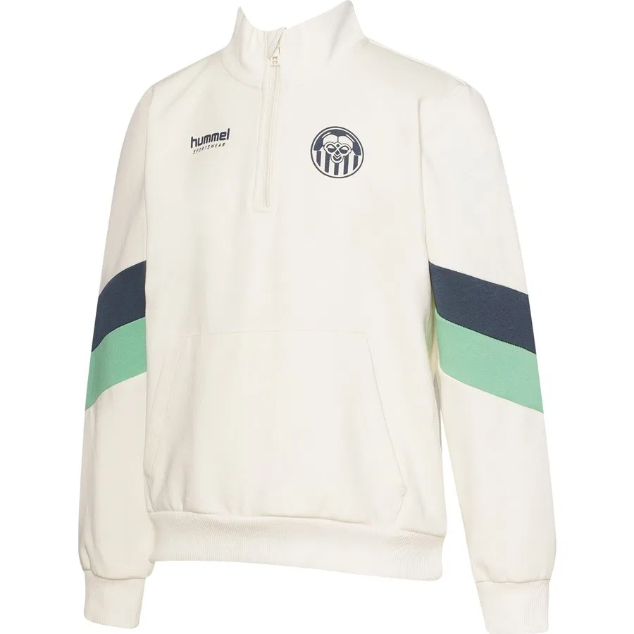 Детский свитшот с полузамком Hummel, Экрю