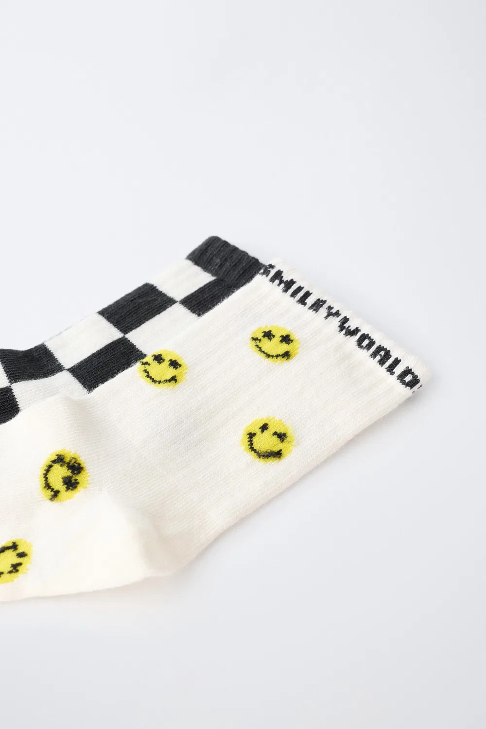 Набор из 2 носков средней длины в клетку SMILEYWORLD ZARA, Black/White — фото 2