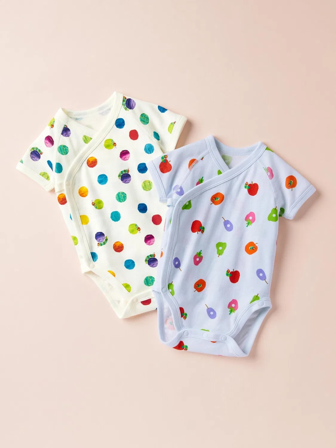 Боди Uniqlo Книги с картинками, короткий рукав, гусеница, светло-голубой — фото 2