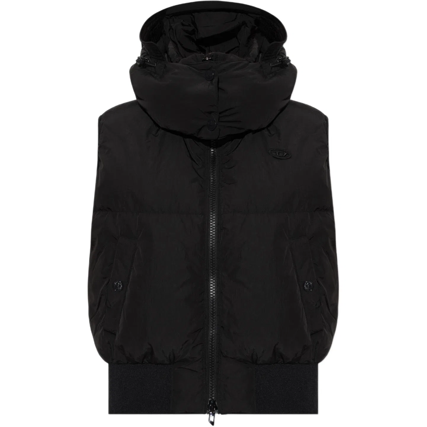 Женский жилет с капюшоном, съемный, DIESEL, Black