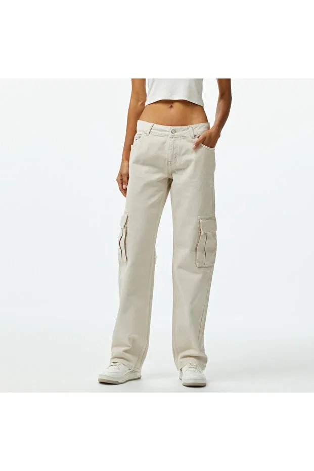 Женские брюки прямого кроя Tommy jeans sophie denim, 1cd Krem Tommy Hilfiger — фото 4