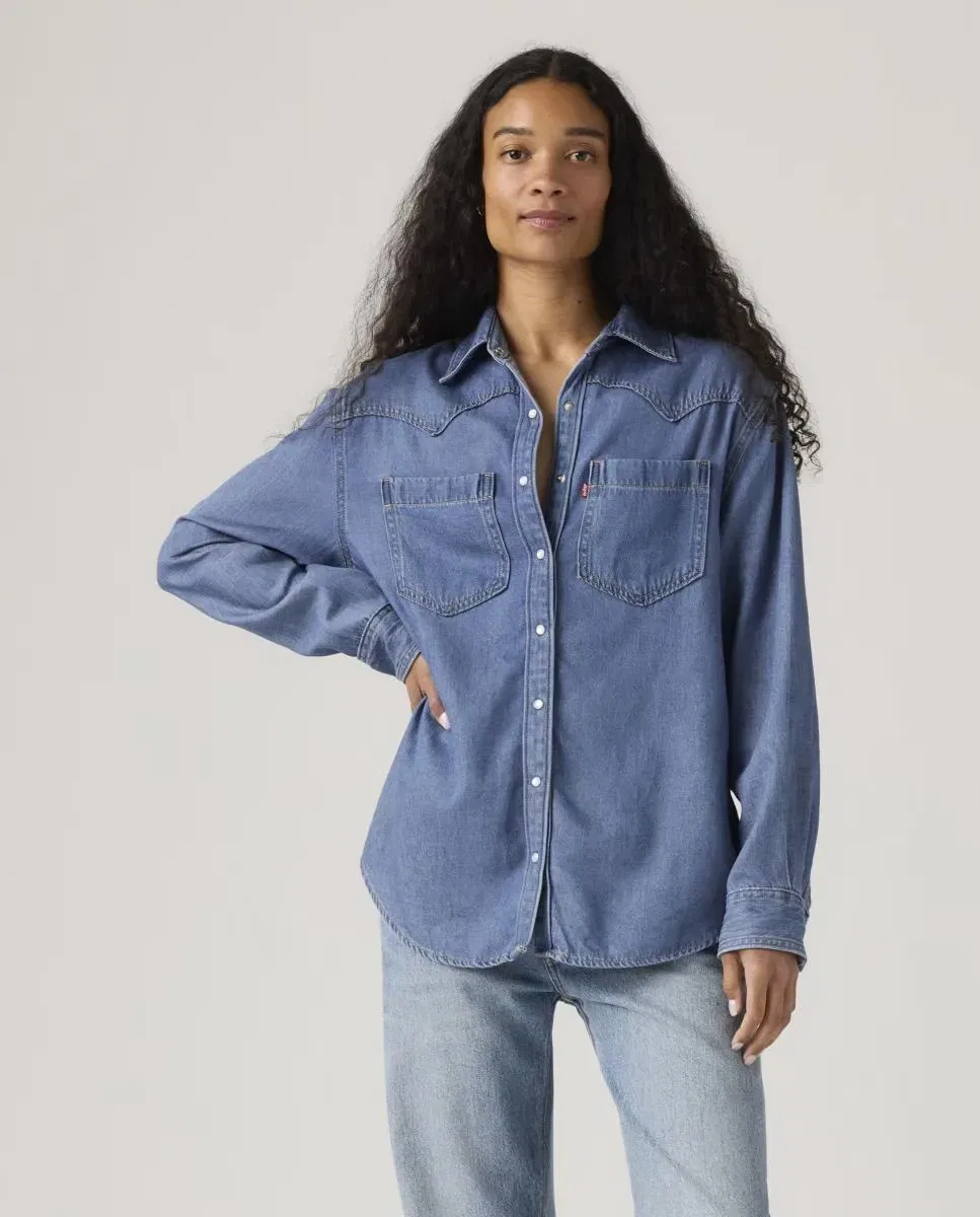Женская рубашка джинсовая с длинным рукавом Levi's, Синяя