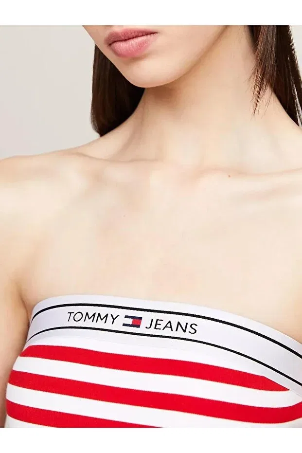 Женское платье-труба с полоской Tjw Logo Tape Stripe Tommy Hilfiger, Красный — фото 4