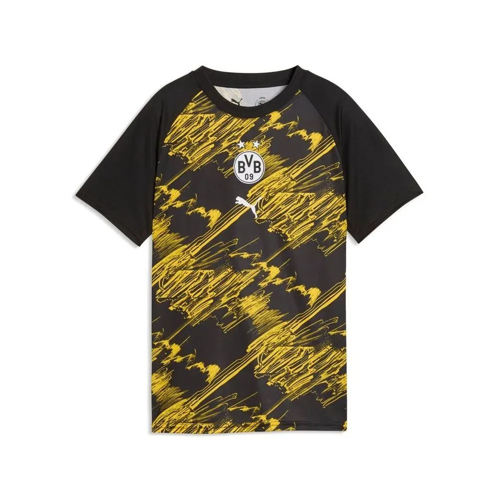 Футболка с принтом Bvb Warm UP Jersey JR Puma, черный