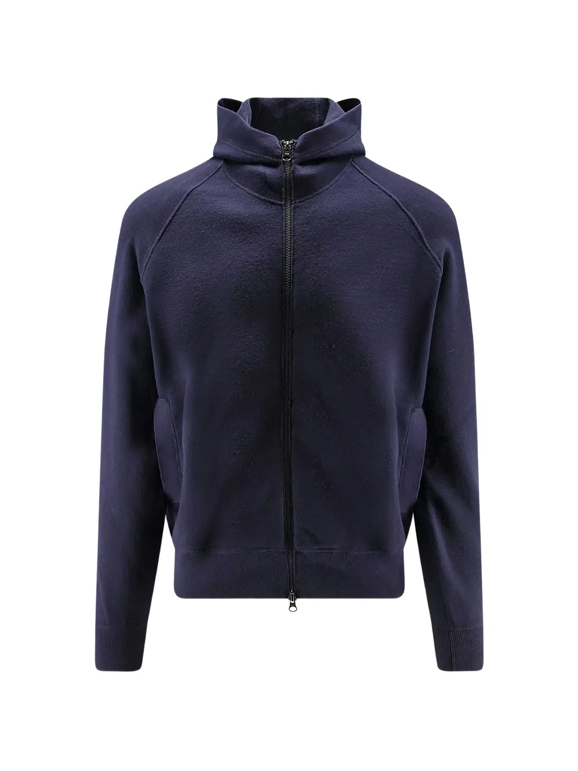 Stone Island Худи на молнии с нашивкой - синий