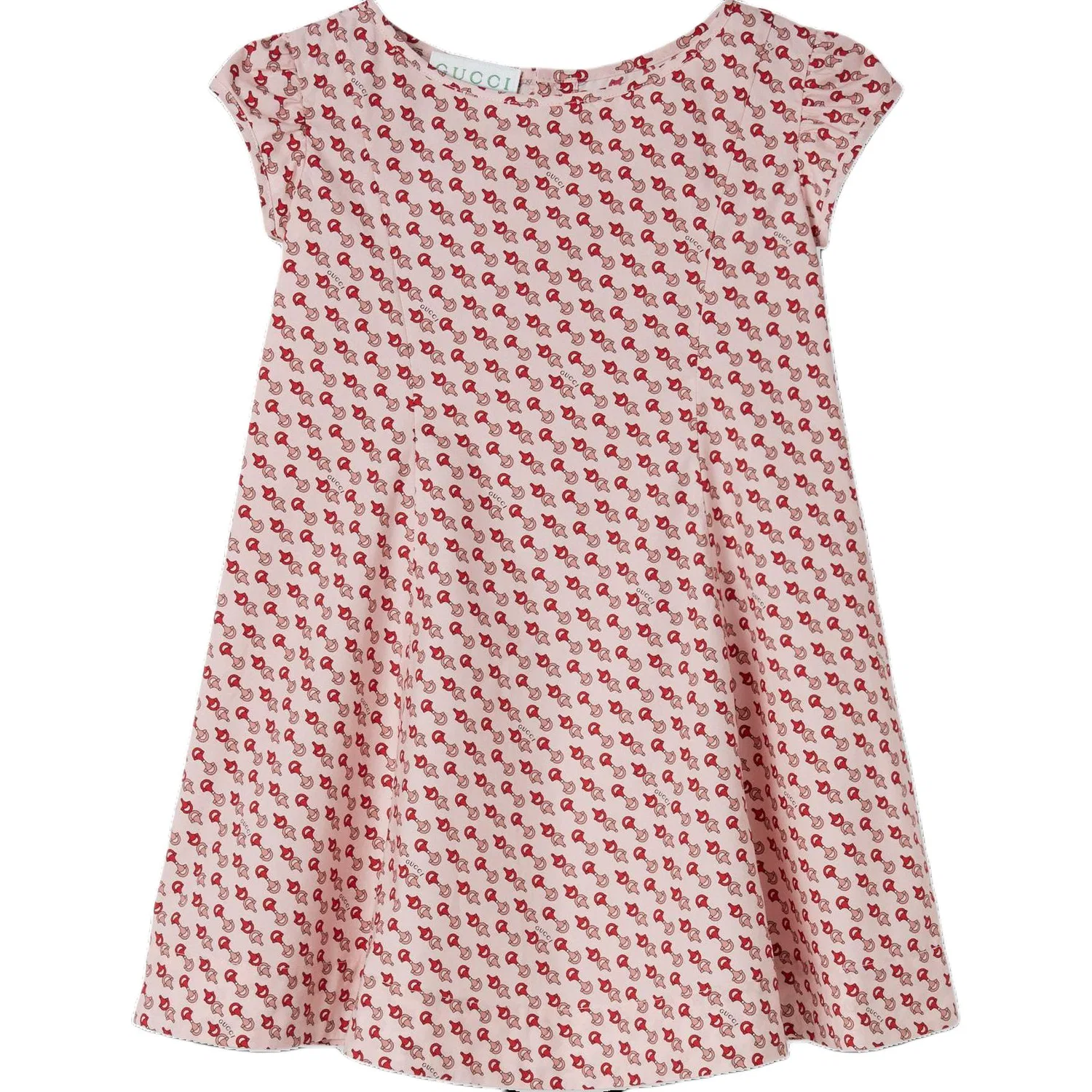 Детское платье без рукавов с круглым вырезом Pink GUCCI