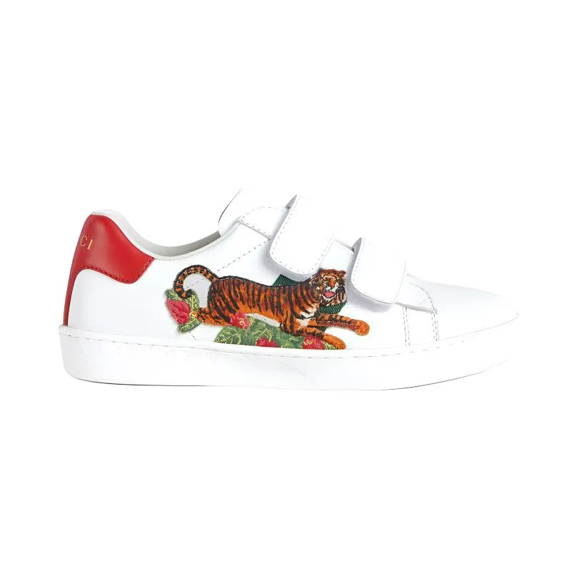 Детские кроссовки для скейтбординга с принтом Ace GUCCI, White — фото 3