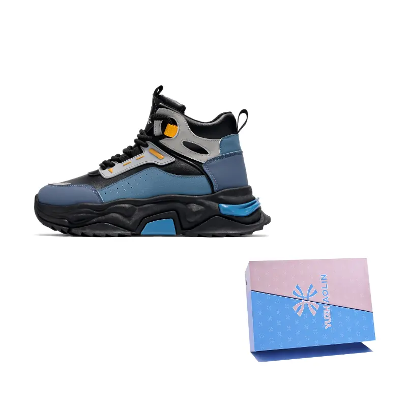 

YUZHAOLIN Износостойкие массивные низкие кроссовки мужские черно-синие, цвет Black Blue