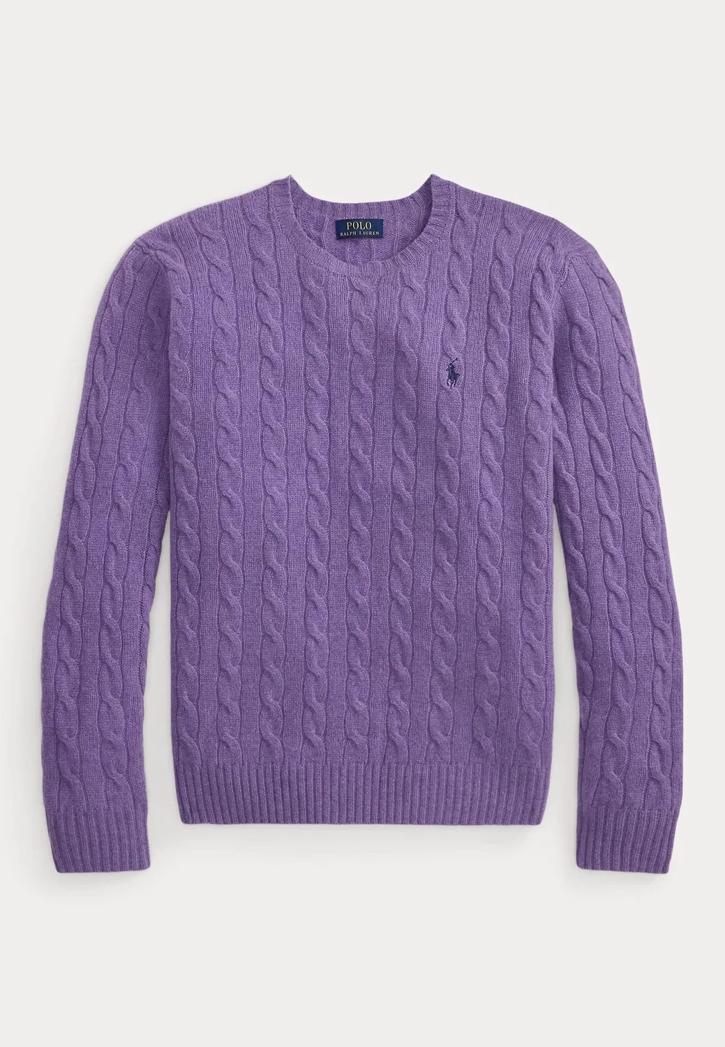 Свитер-Джемпер крупной вязки из шерсти и кашемира Polo Ralph Lauren, Light Purple Heather — фото 4