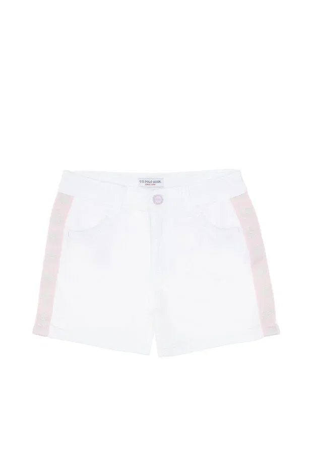 Детские шорты для девочек с длинным карманом U.S. Polo Assn., White — фото 4