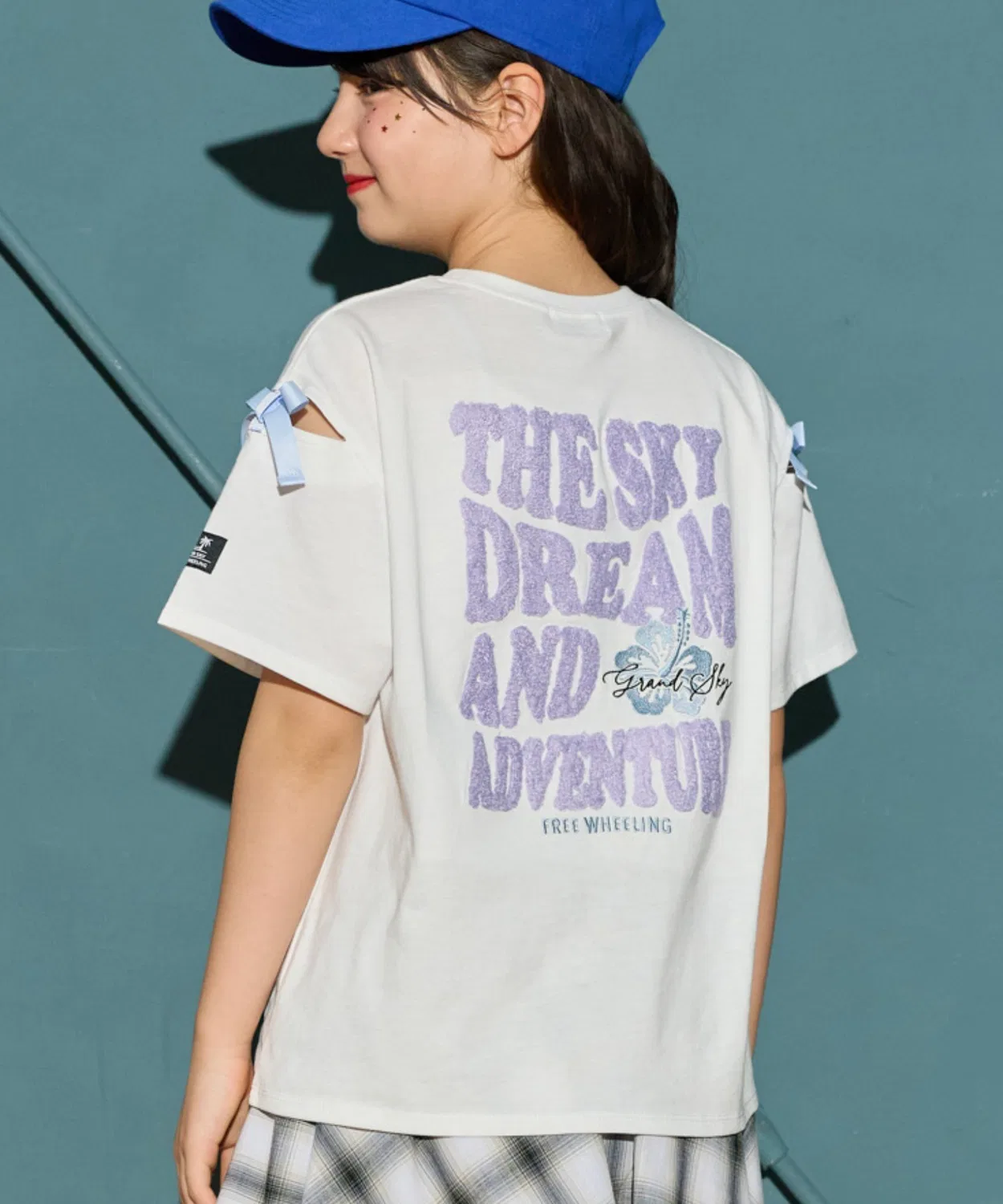 Детская футболка с принтом Hibiscus Cross Marche, Off White