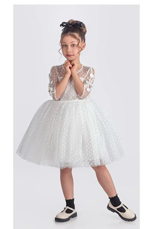 Детское платье для девочек кружевное Etç Baby, White