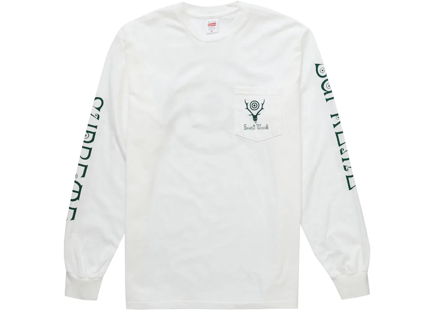 Мужская футболка с длинным рукавом Supreme L/S Pocket Tee, White