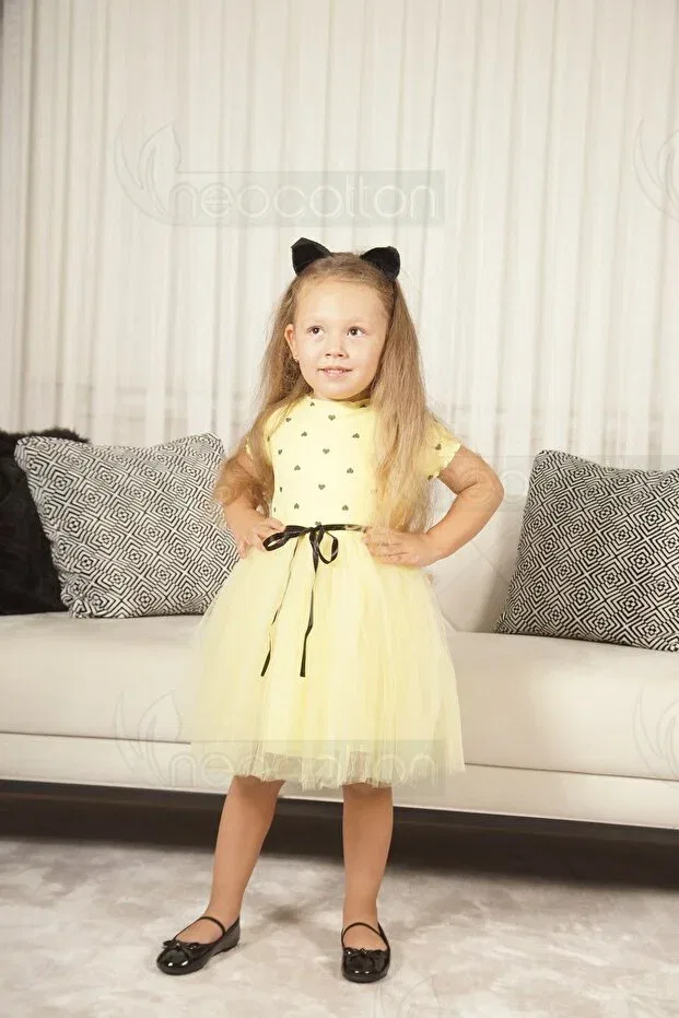Детское платье для девочек с длинным рукавом Elegant Neocotton, Yellow