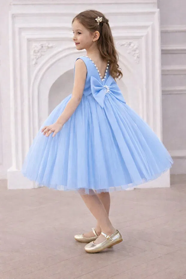 Детское платье для девочек с принтом Girl'S Collar Pearl Dress Nsmkidslife, Type 2 — фото 2