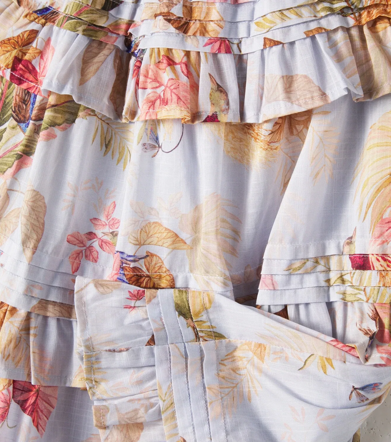 Платье хлопковое с цветочным принтом Zimmermann Kids, белый — фото 3
