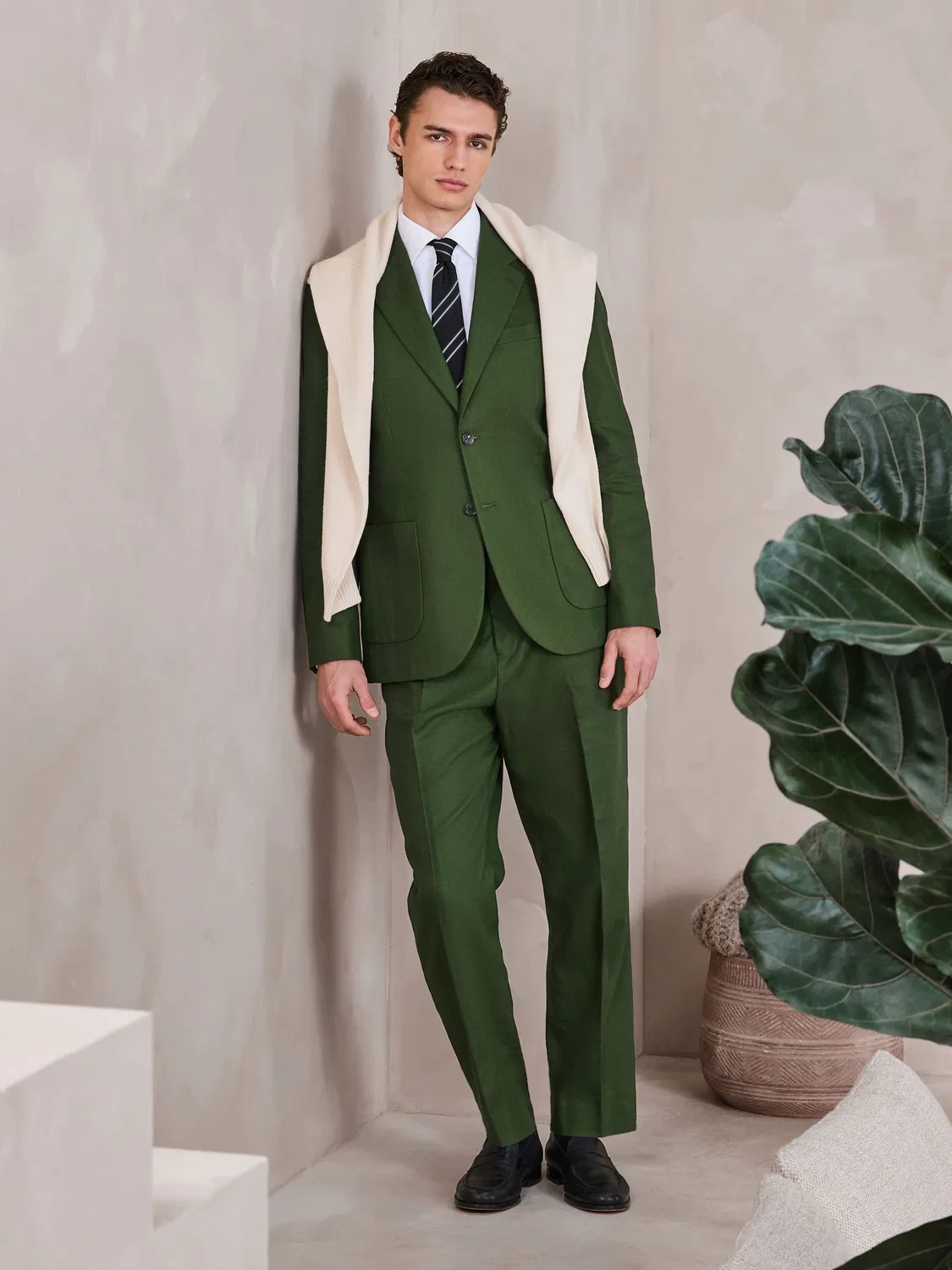 Пиджак свободного кроя Relaxed Fit из смесового льна, Green N. Next, зеленый — фото 3