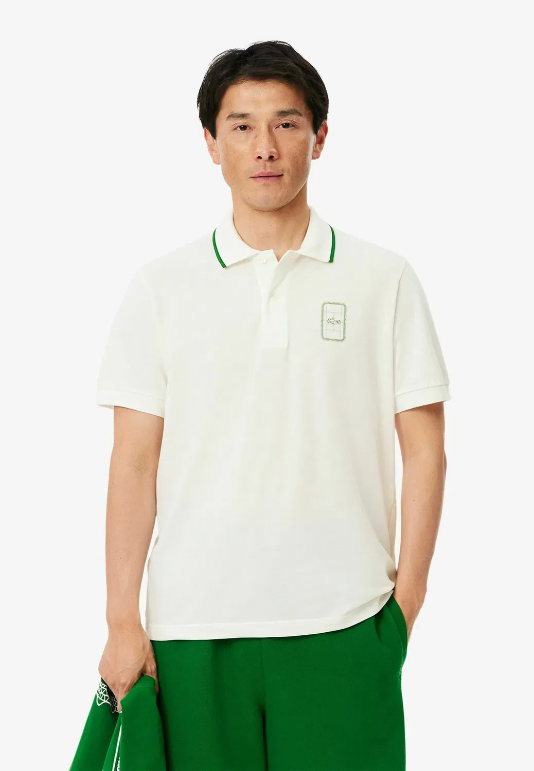 Рубашка поло Lacoste, Blanc Vert-Iu