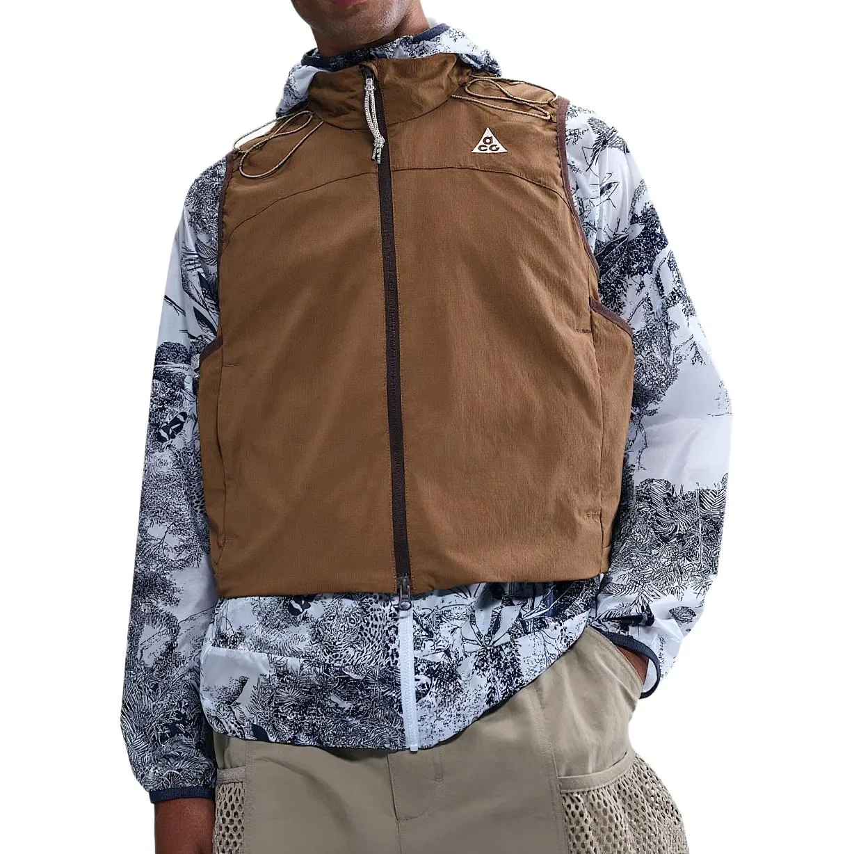 Мужская майка с принтом Death Bloom Nike, Moss Wood Brown