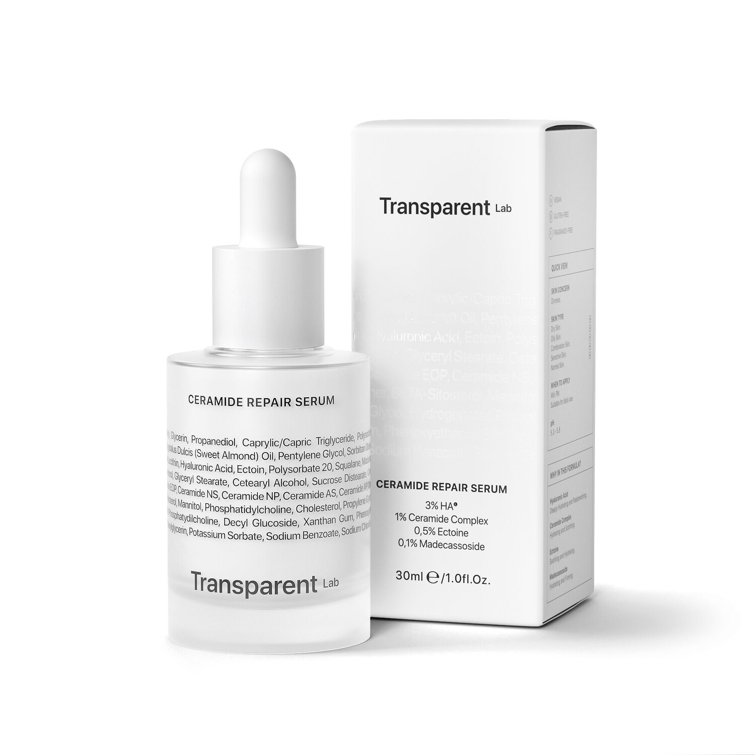 Сыворотка Transparent Lab — Ceramide Repair Serum интенсивно регенерирующая для лица с керамидами, 30 мл — фото 3