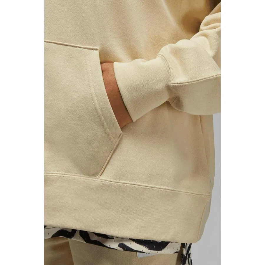 Женский худи с капюшоном оверсайз из флиса Jordan Flight Fleece Nike, Бежевый — фото 4